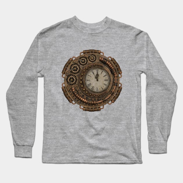 Steampunk - Clock Long Sleeve T-Shirt by Kudostees